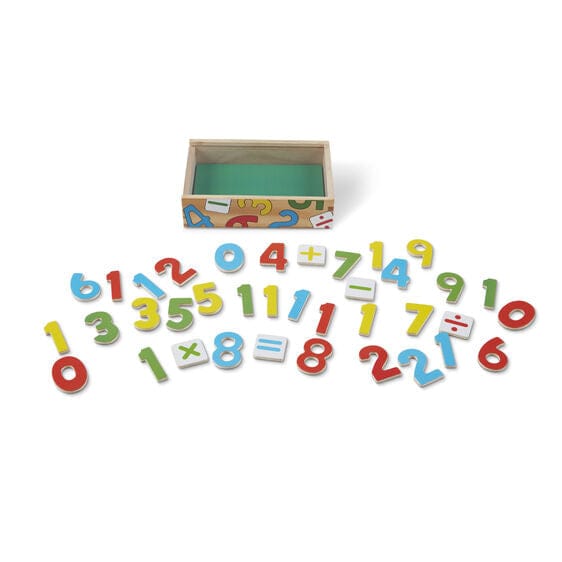 MELISSA & DOUG Magnetic Wooden Numbers: Enough numerals to count from zero through twenty AND five math signs in a convenient wooden case - M&D-16 ebuystt