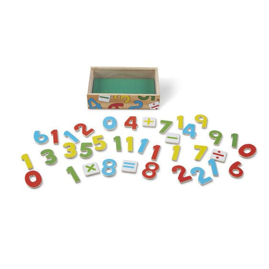 MELISSA & DOUG Magnetic Wooden Numbers: Enough numerals to count from zero through twenty AND five math signs in a convenient wooden case - M&D-16 ebuystt