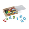 MELISSA & DOUG Magnetic Wooden Numbers: Enough numerals to count from zero through twenty AND five math signs in a convenient wooden case - M&D-16