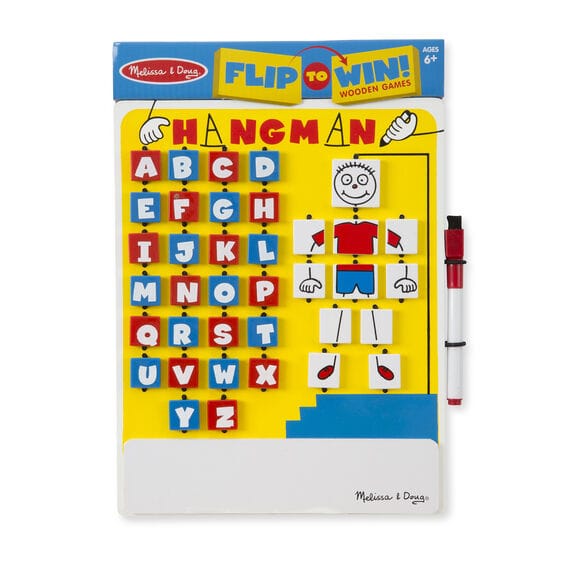 MELISSA & DOUG  Flip To Win Hangman: A classic word game with a twist! Kids will love thinking up words to stump their opponent - M&D-209
