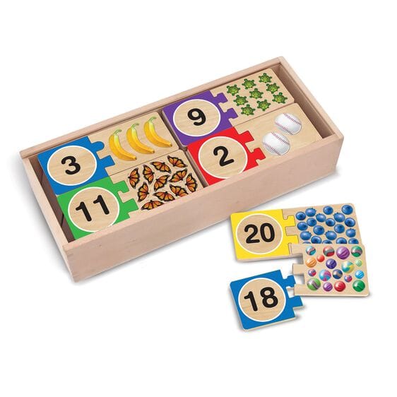 MELISSA & DOUG  Self Correcting Number Puzzles: Match these wooden puzzle pairs to make mastering numbers as easy as 1, 2, 3 - M&D-2542 ebuystt
