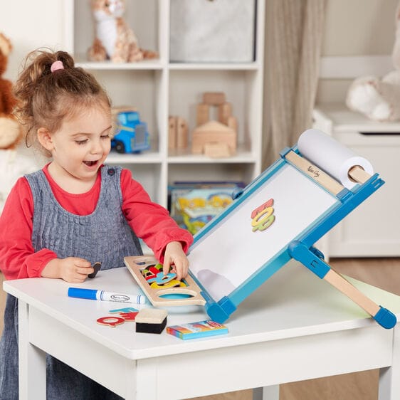 MELISSA & DOUG  Deluxe Double-sided Tabletop Easel: Sturdy wooden double-sided tabletop art easel that folds flat to store - 2790 ebuystt