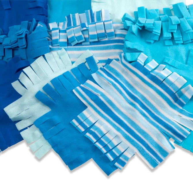 MELISSA & DOUG Created By Me Striped Fleece Quilt: Tuck the extra-wide and extra-long fringe into slits and tie single knots to piece together a uniquely you quilt - 30096 ebuystt