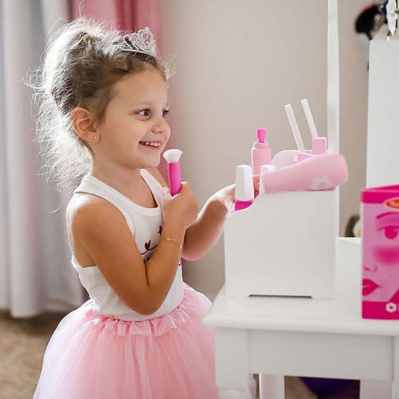 MELISSA & DOUG  Vanity Play Set: Add glamour and style to playtime with these wooden beauty essentials for make-believe makeovers - 3026 ebuystt