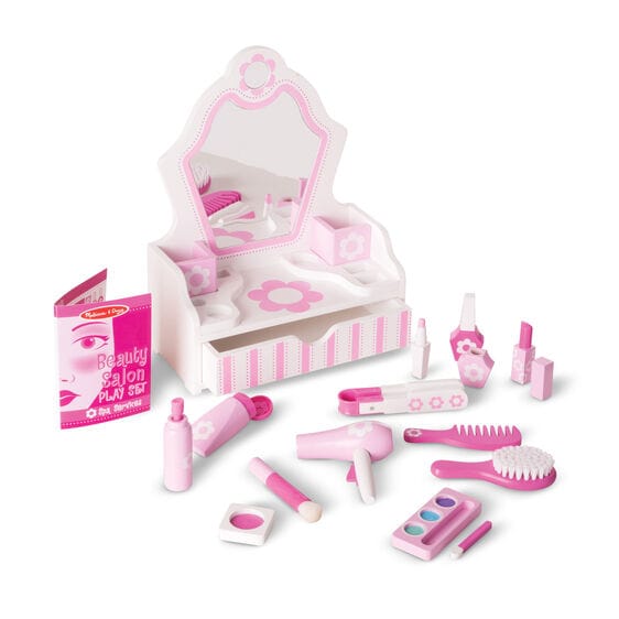 MELISSA & DOUG  Vanity Play Set: Add glamour and style to playtime with these wooden beauty essentials for make-believe makeovers - 3026 ebuystt