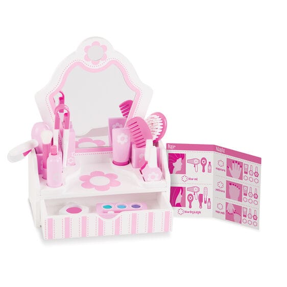 MELISSA & DOUG  Vanity Play Set: Add glamour and style to playtime with these wooden beauty essentials for make-believe makeovers - 3026 ebuystt