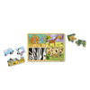 MELISSA & DOUG  Natural Play Wooden Puzzle Animal Patterns: Match thick and sturdy wooden pieces to the patterns in the wooden puzzle board - 31362