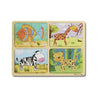 MELISSA & DOUG  Natural Play Wooden Puzzle Animal Patterns: Match thick and sturdy wooden pieces to the patterns in the wooden puzzle board - 31362