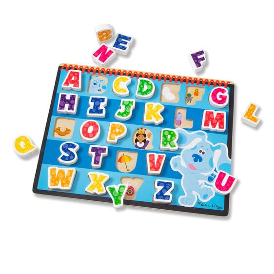 MELISSA & DOUG Blues Clues & You Wooden Chunky Puzzle Alpha: Match the easy-to-grasp chunky wooden letter-shaped pieces with pictures on the sturdy wooden puzzle board -