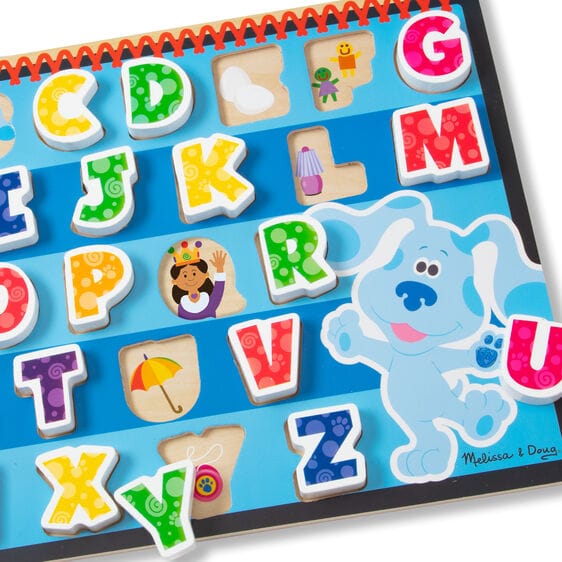 MELISSA & DOUG Blues Clues & You Wooden Chunky Puzzle Alpha: Match the easy-to-grasp chunky wooden letter-shaped pieces with pictures on the sturdy wooden puzzle board -