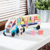 MELISSA & DOUG  Paw Patrol Wooden Abc Block Truck: Arrange wooden blocks on attached dowels on this sturdy wooden hauler vehicle or stack them in countless combinations - M&D-33272