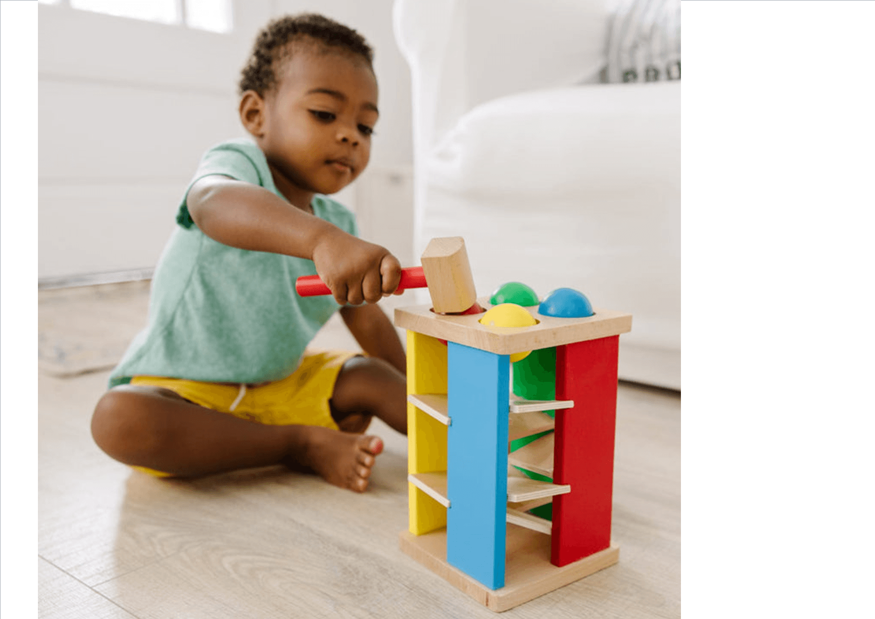 MELISSA & DOUG Pound And Roll Tower: Features brightly colored and smoothly sanded pieces that help children build early shape, color, and size-differentiation skills - 3559 ebuystt