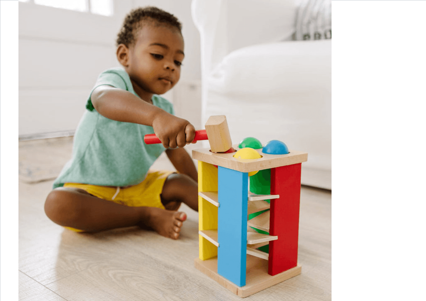 MELISSA & DOUG Pound And Roll Tower: Features brightly colored and smoothly sanded pieces that help children build early shape, color, and size-differentiation skills - 3559 ebuystt