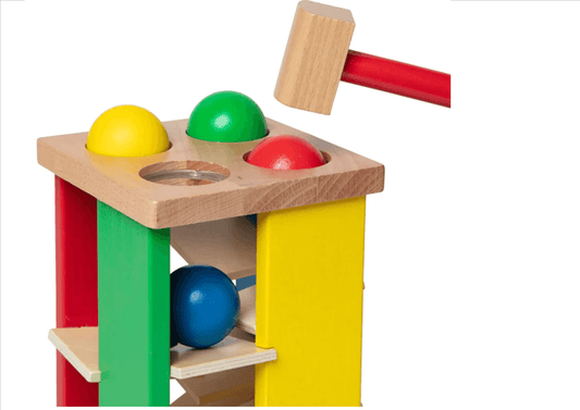 MELISSA & DOUG Pound And Roll Tower: Features brightly colored and smoothly sanded pieces that help children build early shape, color, and size-differentiation skills - 3559 ebuystt