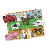 MELISSA & DOUG  Puzzle Chunky Farm: seven easy-grasp, chunky farm animals and a barn. Each piece has a full-color, matching picture underneath - 3723