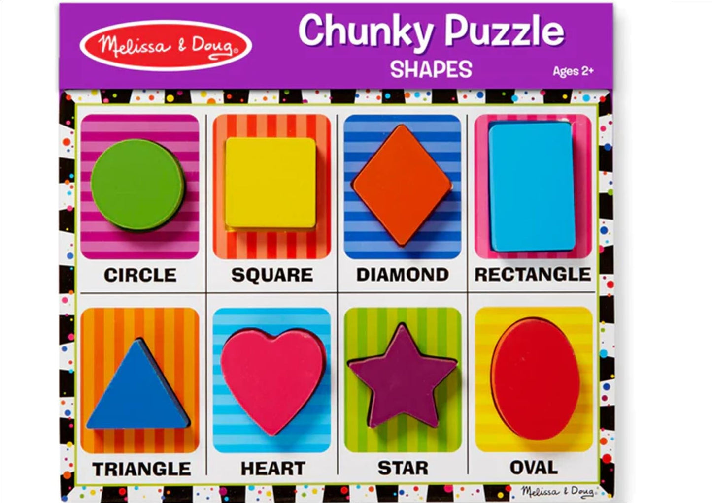 MELISSA & DOUG Puzzle Chunky Shapes: Encourages hand-eye coordination, fine motor skills and visual perception skills - M&D-3730 ebuystt