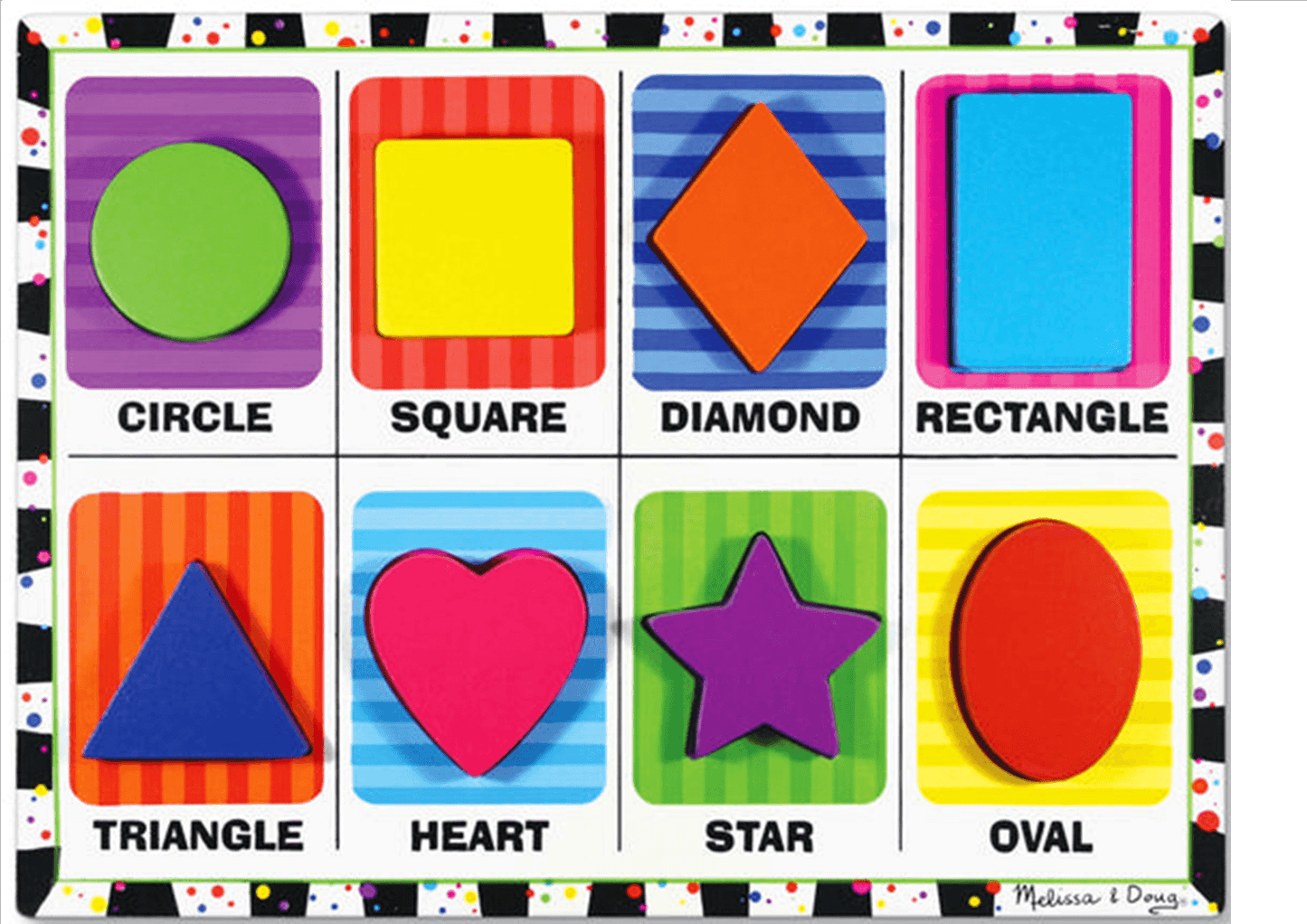 MELISSA & DOUG Puzzle Chunky Shapes: Encourages hand-eye coordination, fine motor skills and visual perception skills - M&D-3730 ebuystt