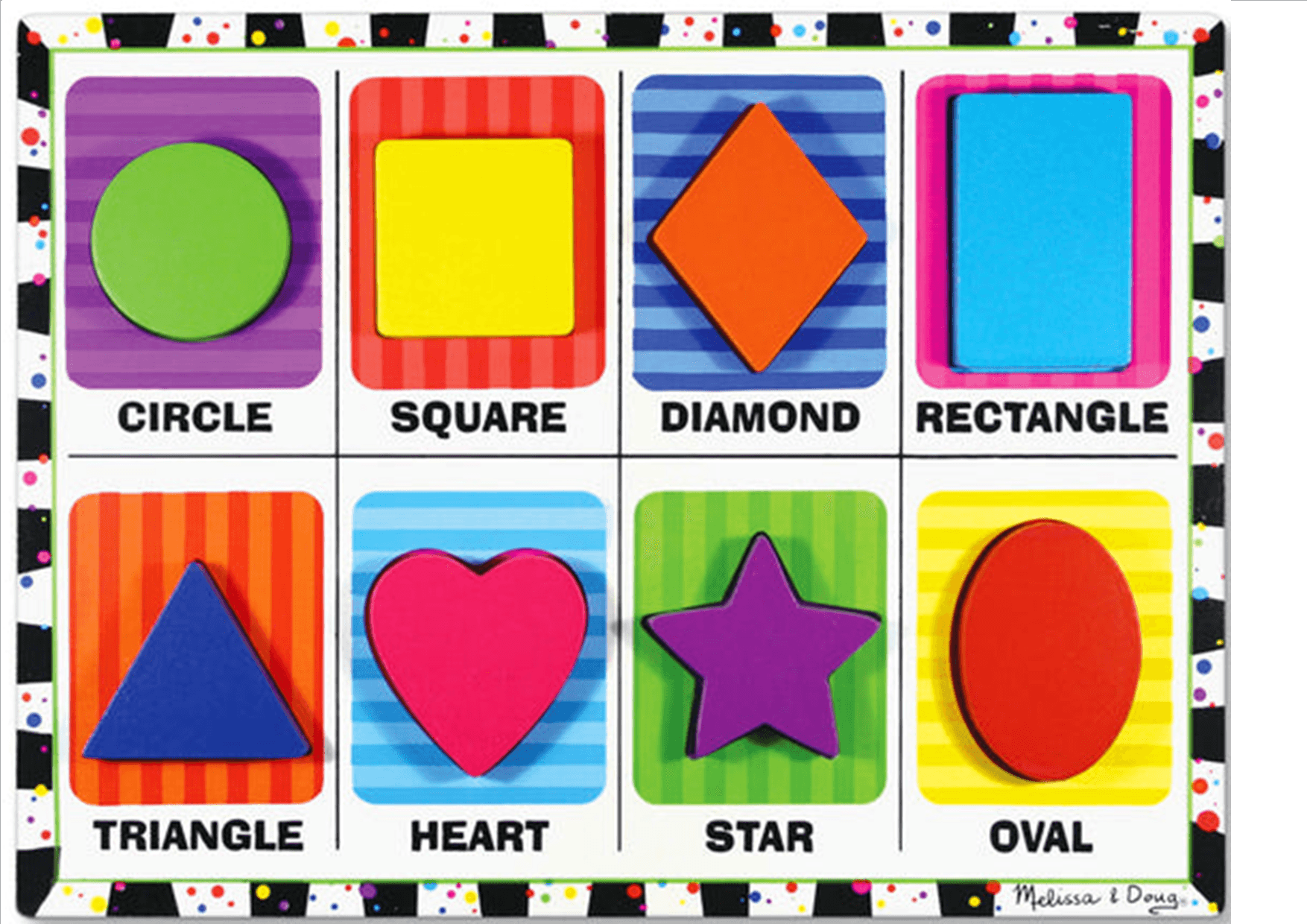 MELISSA & DOUG Puzzle Chunky Shapes: Encourages hand-eye coordination, fine motor skills and visual perception skills - M&D-3730 ebuystt