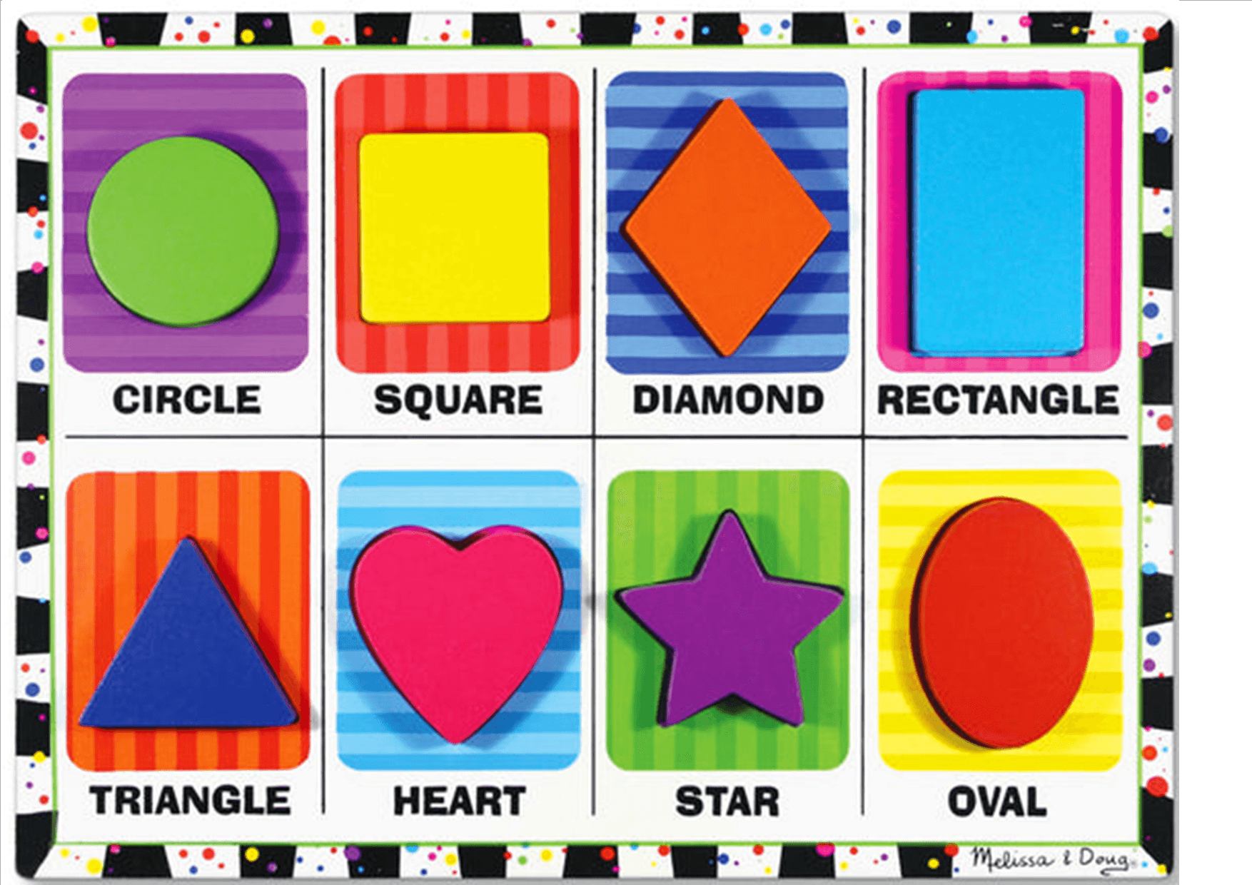 MELISSA & DOUG Puzzle Chunky Shapes: Encourages hand-eye coordination, fine motor skills and visual perception skills - M&D-3730