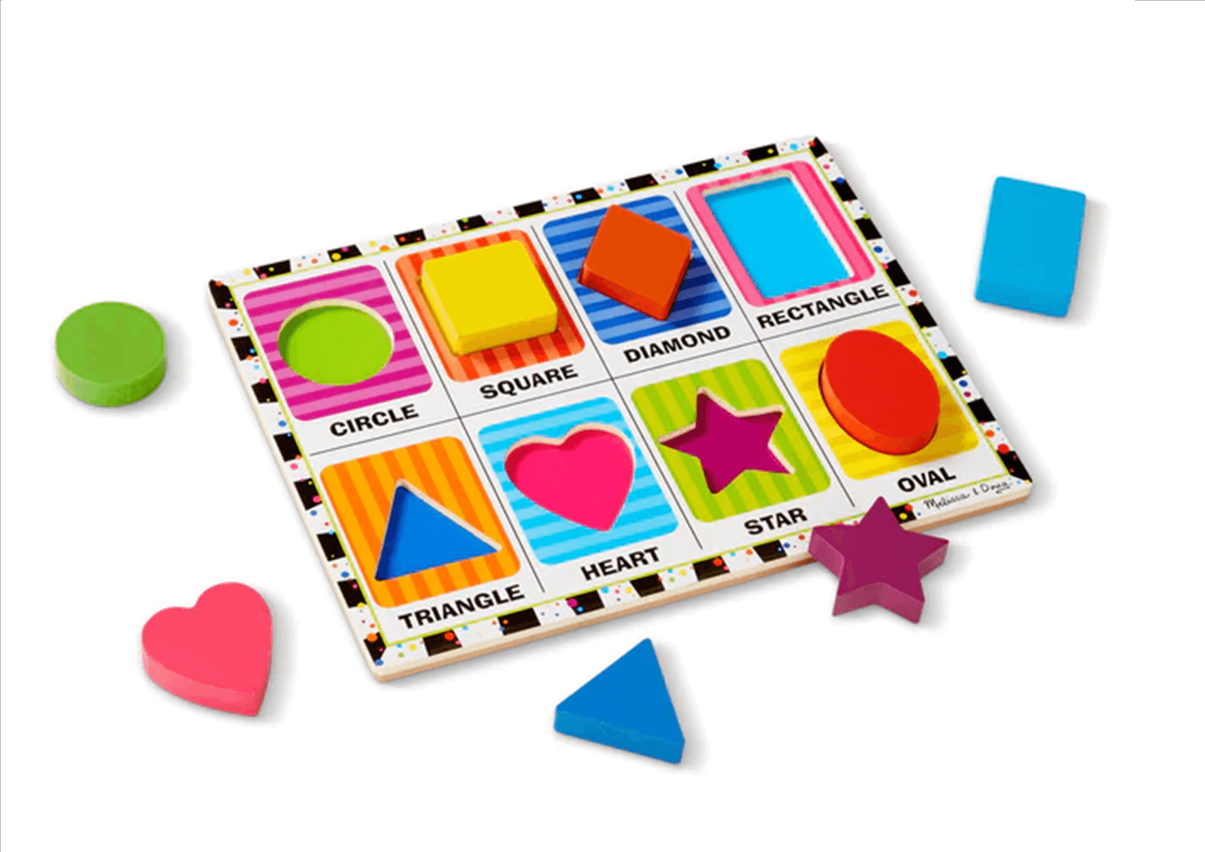 MELISSA & DOUG Puzzle Chunky Shapes: Encourages hand-eye coordination, fine motor skills and visual perception skills - M&D-3730