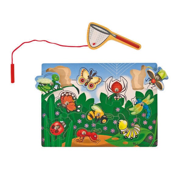 MELISSA & DOUG Bug Catching Magnetic Puzzle Game: Use the magnetic butterfly net to "capture" the 10 bug buddies from the game board - M&D-3779 ebuystt
