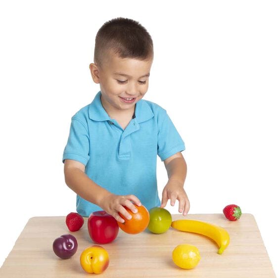 MELISSA & DOUG  Play-time Produce Fruit - Play Food: Picked at the peak of ripeness, these realistically sized fruits come packed with vitamin 