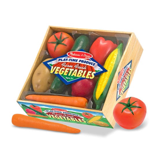 MELISSA & DOUG  Vegetable Farm Fresh Play-time: 7 pieces packed in this crate of harvested seasonal favorites - 4083