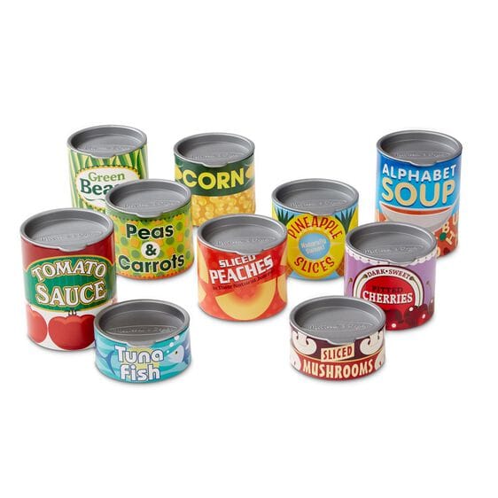 MELISSA & DOUG Lets Play House! Grocery Cans: Stock a pretend pantry with this collection of lidded cardboard play-food cans - M&D-4088 ebuystt