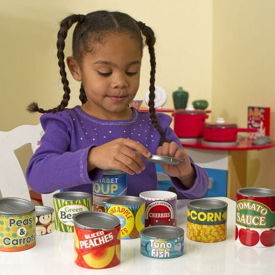 MELISSA & DOUG Lets Play House! Grocery Cans: Stock a pretend pantry with this collection of lidded cardboard play-food cans - M&D-4088 ebuystt