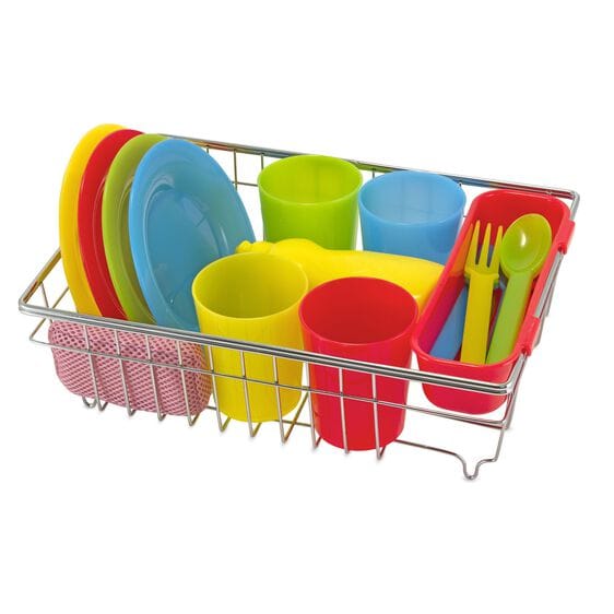 MELISSA & DOUG  Wash & Dry Dish Set: Add them to a play kitchen or use as a stand-alone play set--either way, this appealing play set mimics the real-life objects - M&D-4282 ebuystt