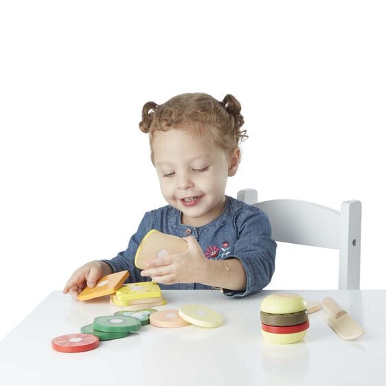 MELISSA & DOUG  Sandwich Making Set - Wooden Play Food: Stack your sandwich the way you like it with the 16 