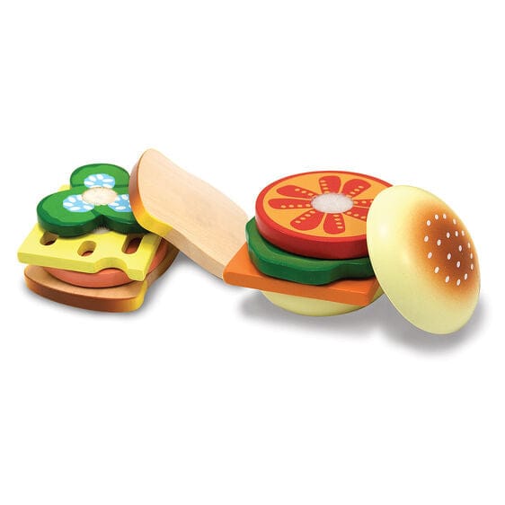 MELISSA & DOUG  Sandwich Making Set - Wooden Play Food: Stack your sandwich the way you like it with the 16 