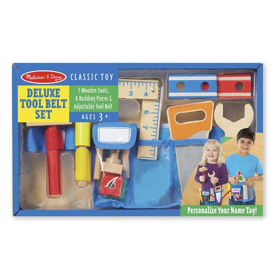 MELISSA & DOUG  Deluxe Tool Belt Set: This set helps teach sorting, problem solving, and counting skills, and encourages fine motor skills, hand-eye coordination, and imaginative play - M&D-5174