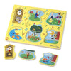 MELISSA & DOUG  Nursery Rhymes Sound Puzzle: Sing along with favorite childhood characters like The Itsy Bitsy Spider and the Farmer in the Dell with this unique wooden peg song puzzle - 735
