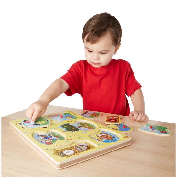 MELISSA & DOUG  Nursery Rhymes Sound Puzzle: Sing along with favorite childhood characters like The Itsy Bitsy Spider and the Farmer in the Dell - M&D-737
