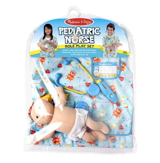 MELISSA & DOUG Pediatric Nurse Role Play Costume Set: Everything little nurses need to take care of a newborn baby--including the baby - M&D-8519 ebuystt
