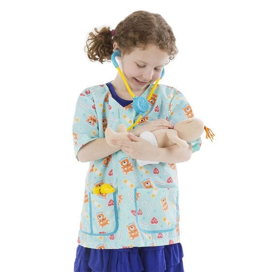 MELISSA & DOUG Pediatric Nurse Role Play Costume Set: Everything little nurses need to take care of a newborn baby--including the baby - M&D-8519 ebuystt