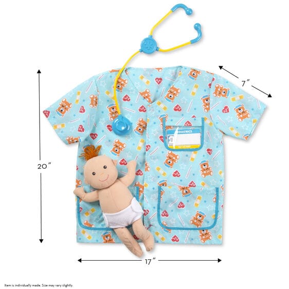 MELISSA & DOUG Pediatric Nurse Role Play Costume Set: Everything little nurses need to take care of a newborn baby--including the baby - M&D-8519 ebuystt