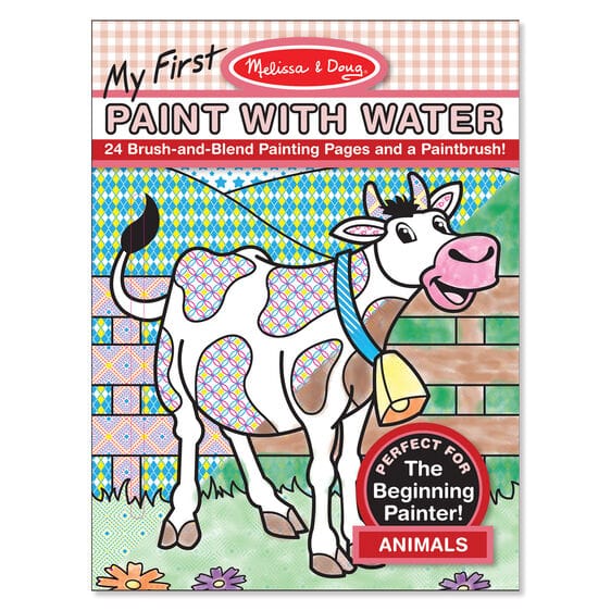 MELISSA & DOUG My First Paint With Water Animals: With a cup of water and the included paintbrush, kids can get instant rewards--with no messy paint spills - 9338