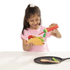 MELISSA & DOUG Fill & Fold Taco & Tortilla Set: Choose play food ingredients, pretend to grill sliceable wooden ingredients on the skillet - 9370