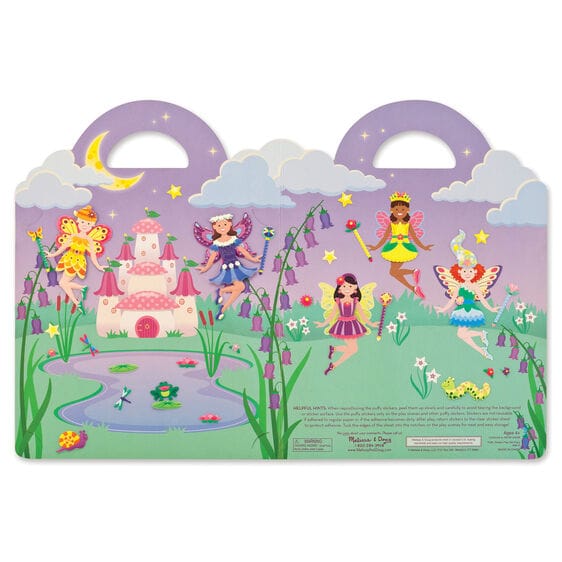 MELISSA & DOUG Puffy Sticker Play Set Fairy: This reusable puffy sticker set includes a sturdy double-sided background panel, plus 75 glitter-filled puffy stickers - 9414 ebuystt
