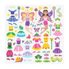 MELISSA & DOUG Puff Princess Sticker: Layer them onto the double-sided background board to fill four royal settings with glamorous princesses, outfitted in mix-and-match ball gowns, jewelry, scepters, shoes, and crowns - 9100