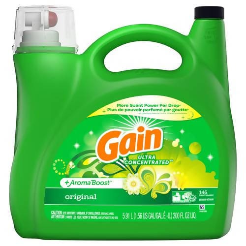 Ultra Concentrated & Aroma Boosted New Gain Original Liquid Laundry Detergent 5.91 L / 200 Fl. Oz - 146 Loads (2X Ultra Concentrated) / 281336