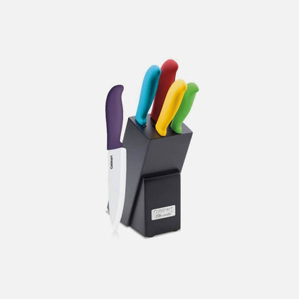 Cuisinart Elements Ceramic 6-Piece Cutlery Knife Block Set (Multicolored) - CU-C59CE-C6P