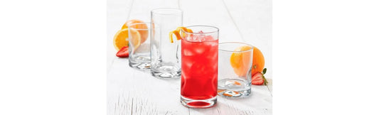 Libbey Drinkware 16pc impressions are everything, and we mean that literally, what sets the Impressions Glass Drinkware Set apart is its unique four sided dimpled shape which provides an easy grip for guests on special occasions and loved ones -4086 Hannah Frederick