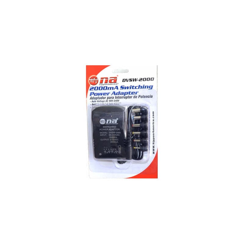 NA Switching Universal Power Adapter 2000mA Universal 6 Plug Adapter A ...