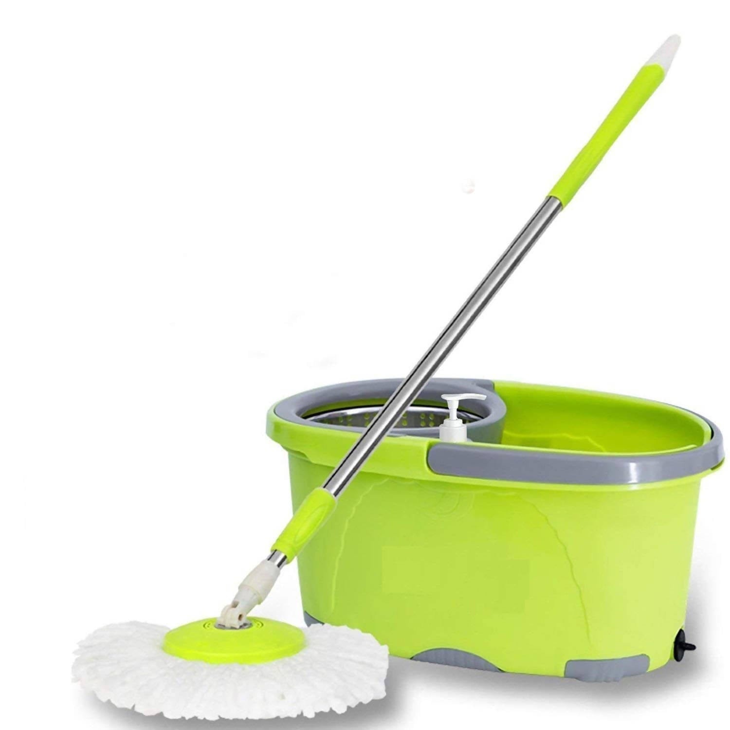 360 Spin Mop + Bucket, high quality detachable wringer basket, wheels, drain plug + EXTRAS