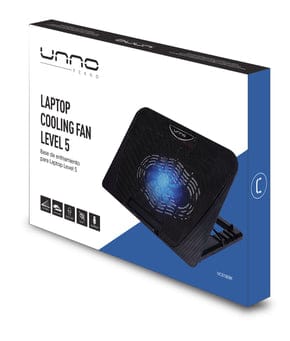 UNNO TECKNO Laptop Cooling Fan Level 5 Laptop cooling system with a grid surface that provides more air circulation around your device - NC6130BK