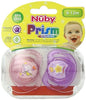 NUBY  Pacifier Prism 6-12 Months: Designed to fit naturally in your baby's mouth and soft nubs along the baglet rim that massage and stimulate your baby's gums - 5705MOSN