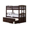 Kensington Twin Over Twin Bunk Bed With Trundle Cappuccino - 460071